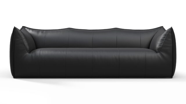 The Bambole – ヴィンテージブラックヴィーガンレザー, 3人掛けソファ