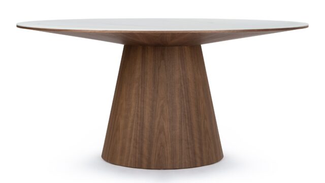 The Cella – マーブル風セラミックテーブルトップ, 直径63インチ