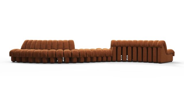 The DS 600 – 焦げたオレンジのヴィーガンスエード, 両面曲線セクショナル