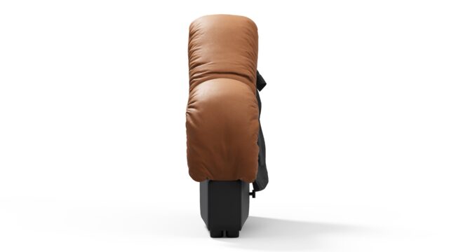 The DS 600 – ビンテージ風のタンとブラックのヴィーガンレザー, 左端のソファモジュール