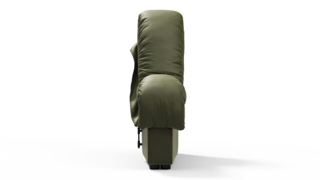 The DS 600 – 深いオリーブ色のビーガンレザー, 右端のソファモジュール