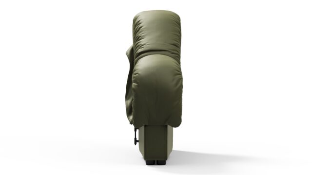 The DS 600 – 深いオリーブ色のビーガンレザー, 右端のソファモジュール