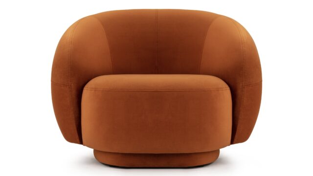 The Julep – バーントオレンジベルベット, ラウンジチェア