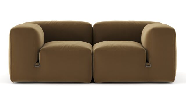 The Le Mura – 古いゴールドベルベット, 2人掛けソファ