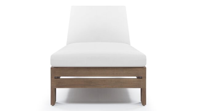 The Lusso – 風化したテーク材と白のクッション, ロンジャー