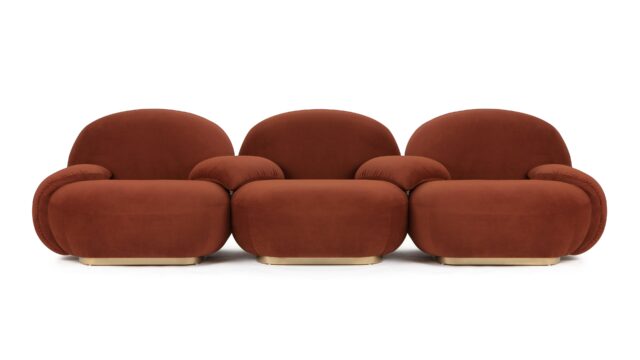 The Pacha – ルセット プラッシュ ベルベット, 3人掛けソファ