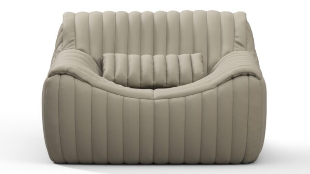 The Sandra – ベージュグレーのヴィーガンレザー, ラウンジチェア