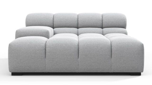 The Tufty – ライトグレーのウール, 深い大きな肘掛け（左側）