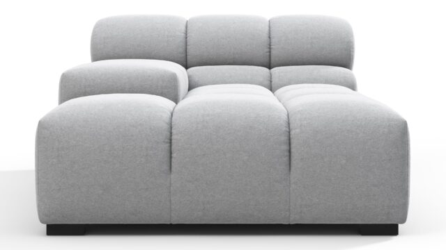 The Tufty – ライトグレーのウール, 深い肘掛け（左）