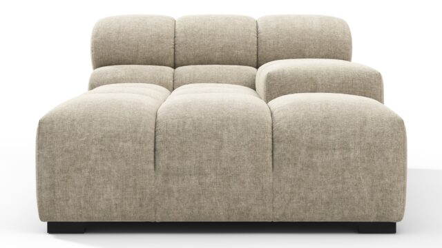 The Tufty – ベージュグレーチェニール, 深い肘掛け（右側）