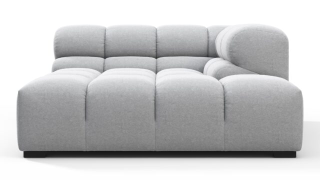 The Tufty – ライトグレーのウール, ディープコーナーハーフ（左）