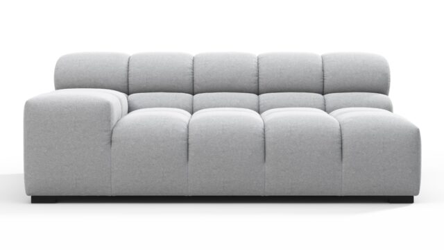 The Tufty – ライトグレーのウール, 大きなアームレスト（左）