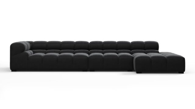 The Tufty – ブラックベルベット, large-sectional-right-chaise-sectional