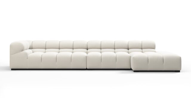 The Tufty – オートミール ブラッシュド ウィーブ, large-sectional-right-chaise-sectional
