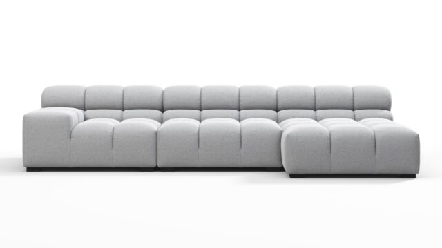 The Tufty – ライトグレーのウール, sectional-right-chaise-sectional