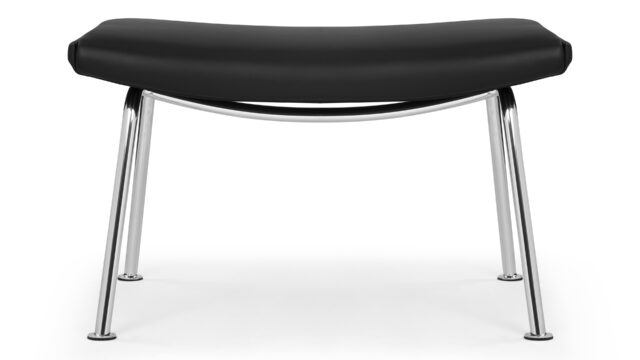 The Wing – ブラックプレミアムレザー, オットマン