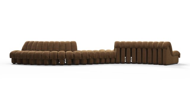 The DS 600 – ブラウンのビーガンスエード, 両面曲線セクショナル