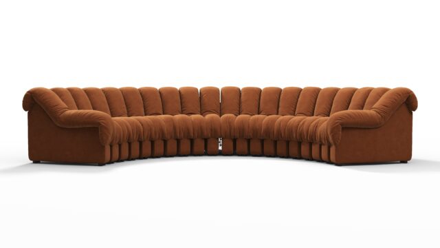The DS 600 – 焦げたオレンジのヴィーガンスエード, 大型セクショナル
