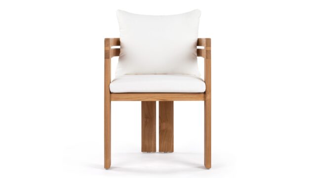 The Lusso – ナチュラルテークとホワイトクッション, ダイニングチェア