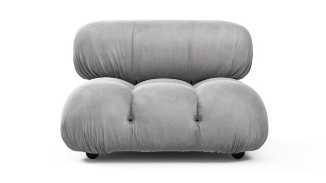 The Bellini – ライトグレーベルベット, 腕なしモジュール