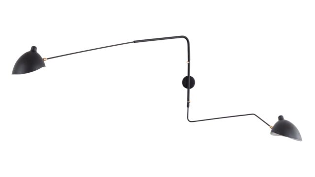 The Mouille – 黒, 2本アーム壁掛けランプ