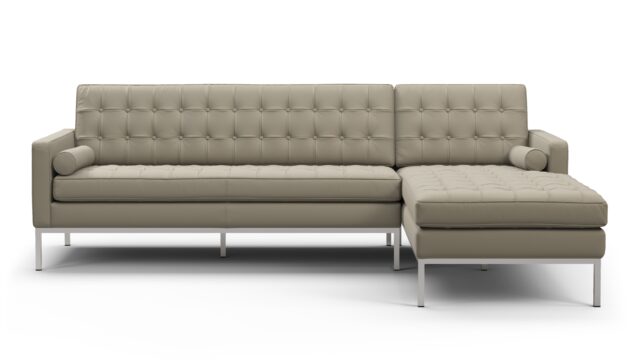 The Florence – ベージュグレーのヴィーガンレザー, 3人掛けソファ