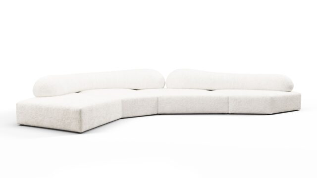 The On the Rocks – ホワイトのテクスチャーチェニール, コーナーセクショナル（左側）