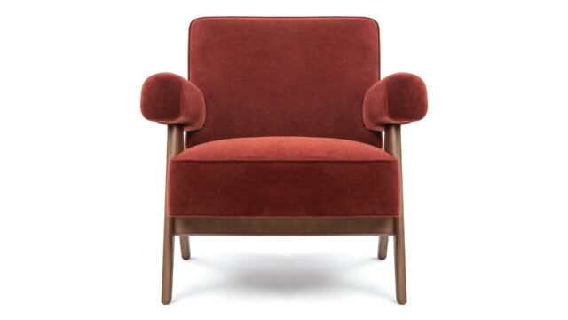 The Pierre Jeanneret – バーガンディーシルクベルベット