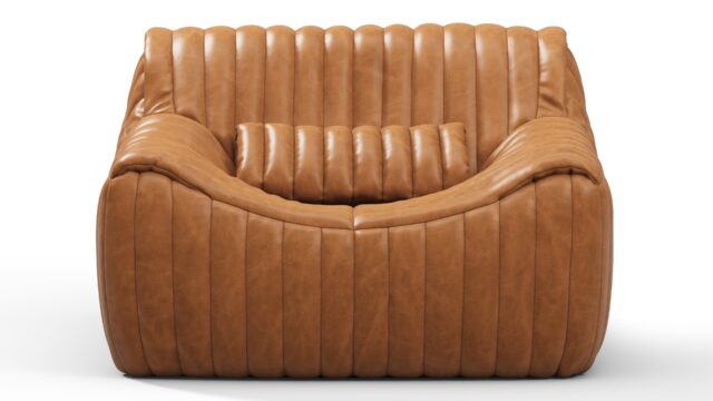 The Sandra – ディストレストされたブラウンのプレミアムレザー, ラウンジチェア