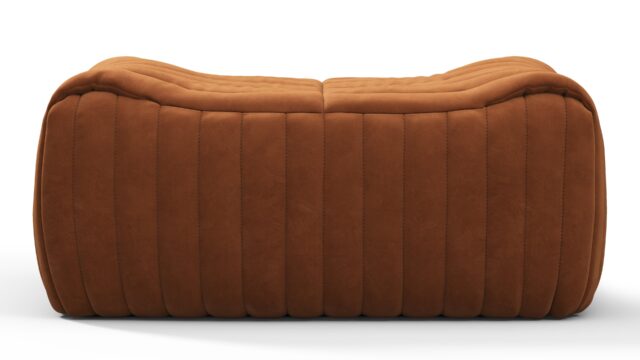 The Sandra – 焦げたオレンジのヴィーガンスエード, オットマン