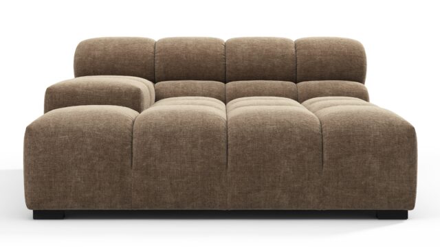 The Tufty – カプチーノブラウンシェニール, 深い大きな肘掛け（左側）