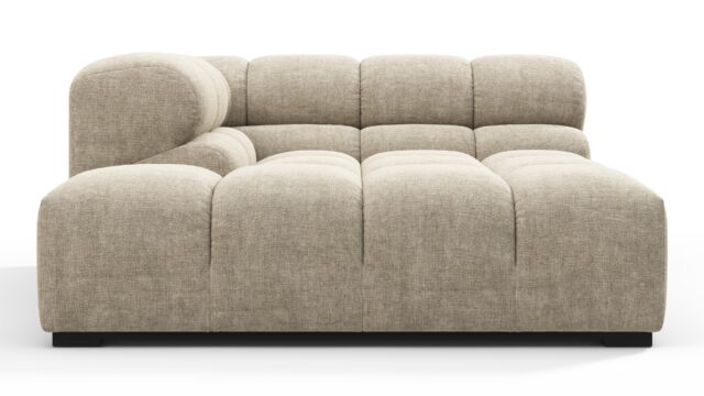 The Tufty – ベージュグレーチェニール, ディープコーナーハーフ（左）