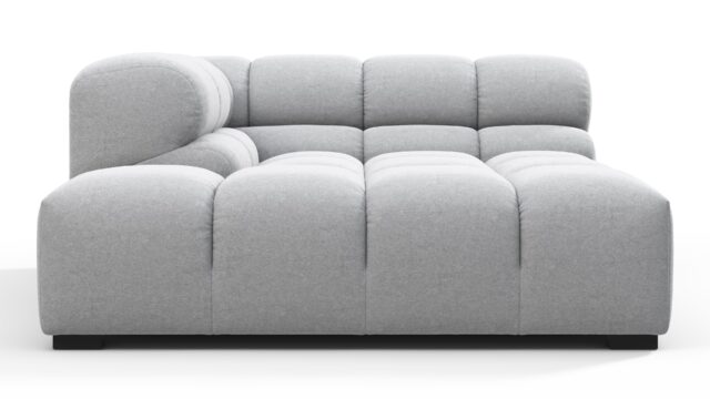 The Tufty – ライトグレーのウール, ディープコーナーハーフ（左）