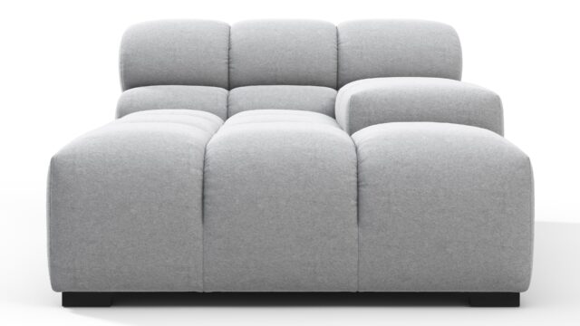 The Tufty – ライトグレーのウール, 深い肘掛け（右側）