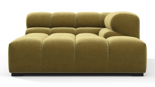 The Tufty – オリーブゴールドベルベット, ディープコーナーハーフ（右）