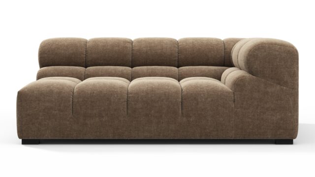 The Tufty – カプチーノブラウンシェニール, 特大サイズのコーナーソファ（右側）