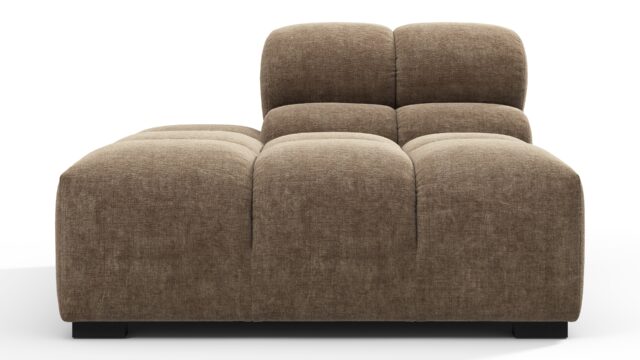 The Tufty – カプチーノブラウンシェニール, エンドアームレス（左）