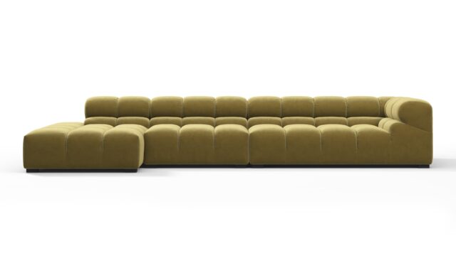 The Tufty – オリーブゴールドベルベット, large-sectional-left-chaise-sectional