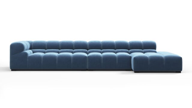 The Tufty – エーゲ海ブルーベルベット, large-sectional-right-chaise-sectional