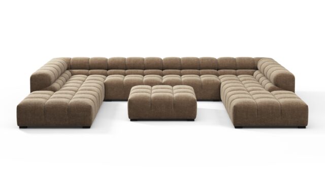 The Tufty – カプチーノブラウンシェニール, U字型 – セクショナル