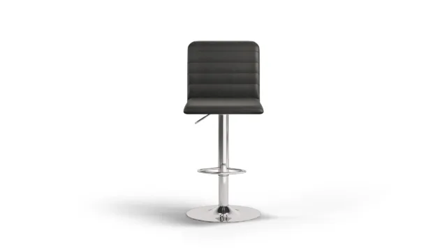 Barstool – ブラックのヴィーガンレザーとクロムベース, アーナ