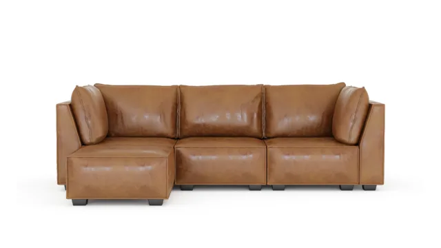 Elaine – ブラウンビーガンレザー, コーナー（セクショナル）