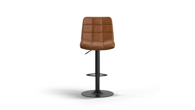 Barstool – ブラウンのヴィーガンレザーとブラックベース, レノラ