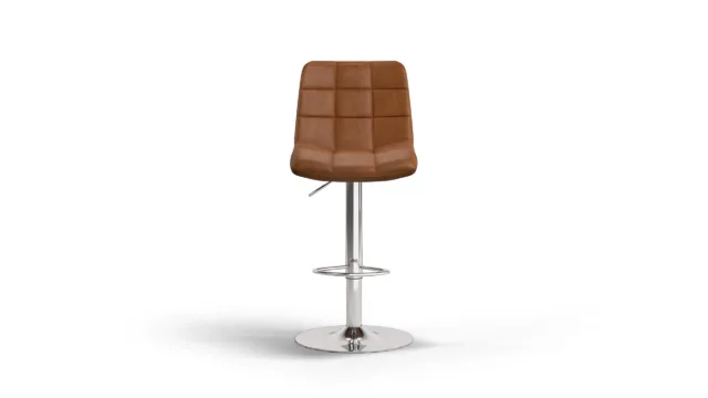 Barstool – ブラウンビーガンレザーとクロムベース, レノラ