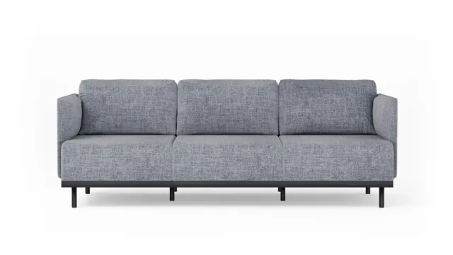 Matilda – ミディアムグレーのリネン, 3人掛けソファ