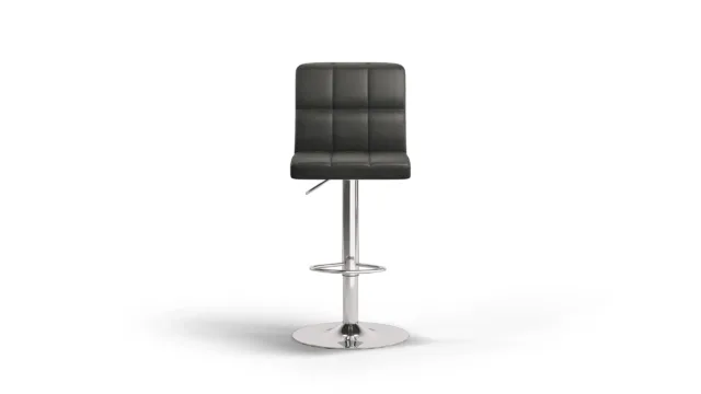Barstool – ブラックのヴィーガンレザーとクロムベース, オリビア