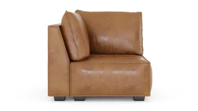 Elaine – ブラウンビーガンレザー, 左コーナー