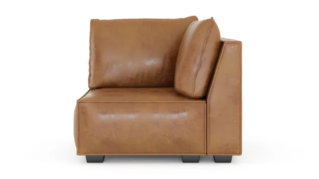 Elaine – ブラウンビーガンレザー, 右コーナー