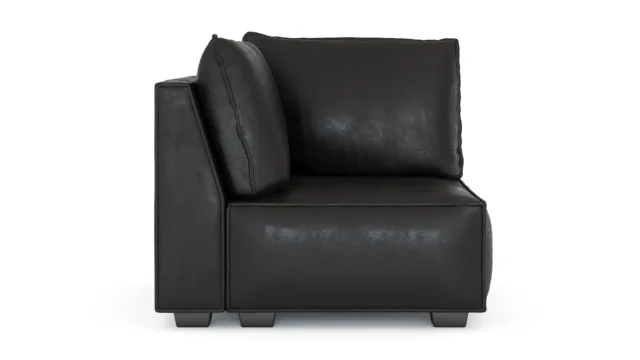 Elaine – 黒のヴィーガンレザー, 左コーナー