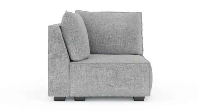 Elaine – ライトグレーのリネン, 左コーナー